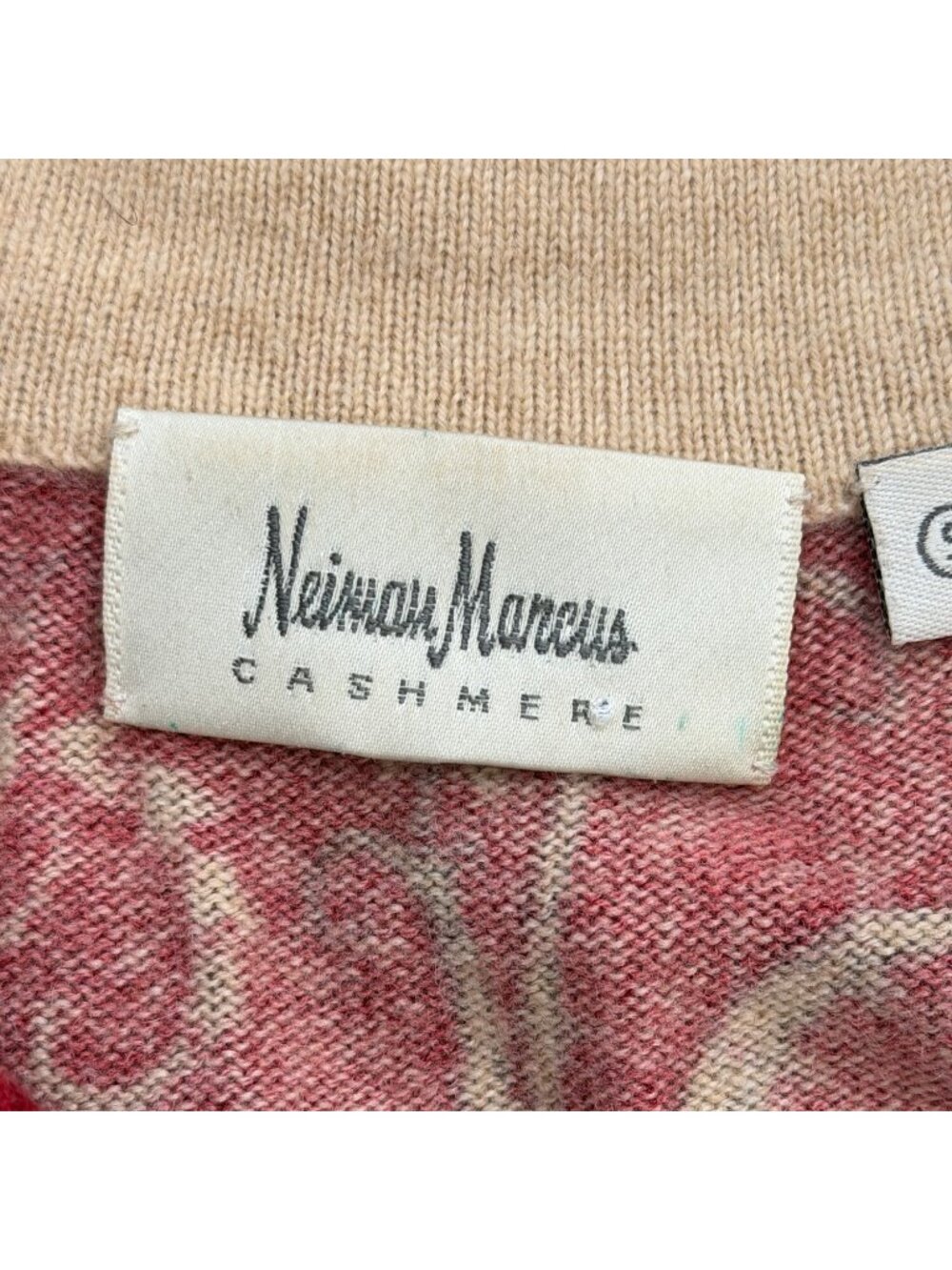 Neiman Marcus Womens Size S Cashmere Paisley Sweater Red Short Sleeve Asian - Picture 4 of 8